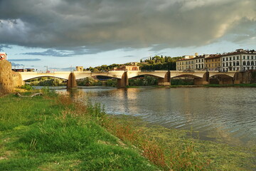 Fototapeta premium Grazie bridge in Florence, Tuscany, Italy