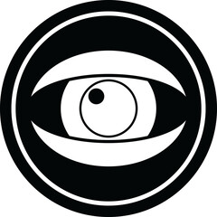 staring eye circular symbol