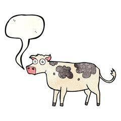speech bubble textured cartoon cow