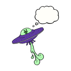 thought bubble cartoon alien spaceship