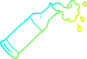 cold gradient line drawing cartoon foaming bottle