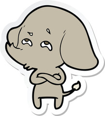 sticker of a cartoon elephant remembering