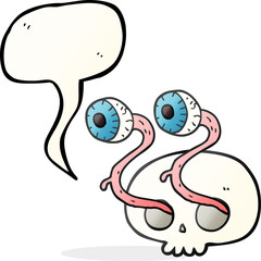 gross speech bubble cartoon eyeball skull