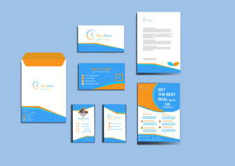 Corporate identity business photorealistic design template over