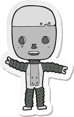 sticker of a cartoon robot