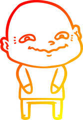 warm gradient line drawing cartoon creepy guy