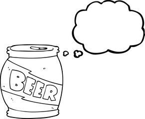 thought bubble cartoon beer can