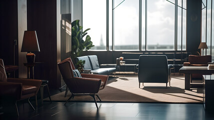 Modern comfy bright lounge (ai generated)