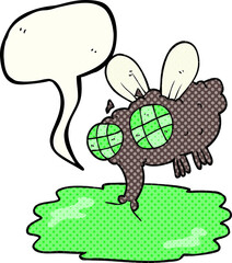 comic book speech bubble cartoon gross fly