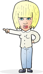 cartoon pointing annoyed woman