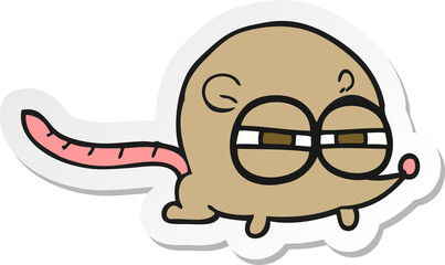 Obraz premium sticker of a cartoon evil mouse
