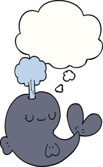 cute cartoon whale and thought bubble