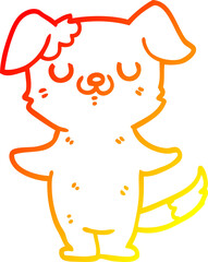 Obraz premium warm gradient line drawing cartoon puppy
