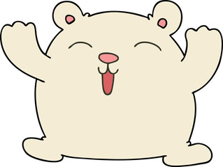 quirky hand drawn cartoon funny polar bear