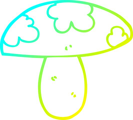 cold gradient line drawing cartoon mushroom