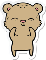 Obraz premium sticker of a happy cartoon bear