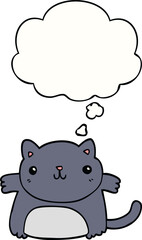 cartoon cat and thought bubble