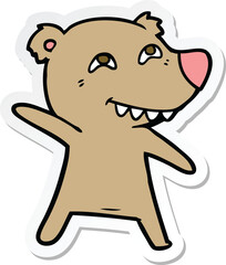 sticker of a cartoon bear dancing