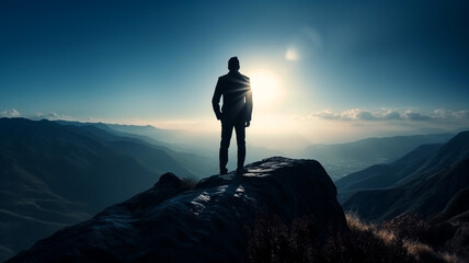Businessman On A Mountain -  Generative AI