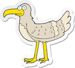 sticker of a cartoon seagull