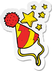 sticker of a cartoon party hat