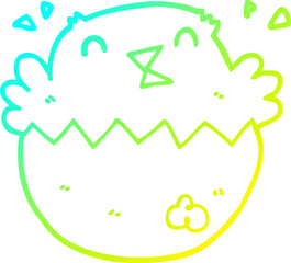 cold gradient line drawing cartoon hatching chick