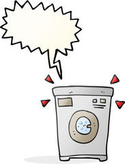 speech bubble cartoon washing machine