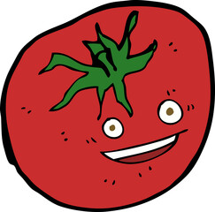 cartoon happy tomato