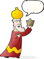 one of the three wise men with speech bubble