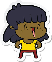 sticker of a cartoon woman