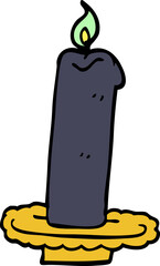 cartoon doodle burning halloween candle