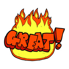 comic book style cartoon Great! symbol