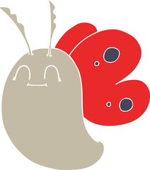 funny flat color style cartoon butterfly