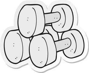 sticker of a cartoon dumbbells