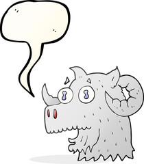speech bubble cartoon ram head