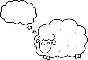 thought bubble cartoon sheep