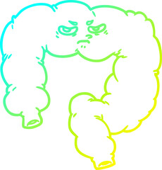cold gradient line drawing cartoon angry colon