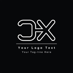 abstract CX or XC letter icon logo design
