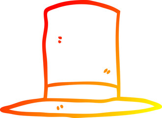 warm gradient line drawing cartoon top hat