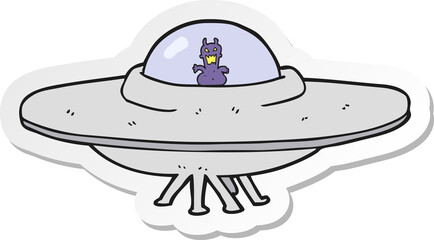 sticker of a cartoon UFO