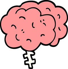 cartoon doodle brain