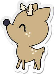 sticker cartoon of  kawaii cute deer