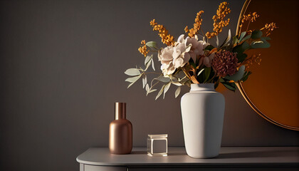 still life with flowers and candle