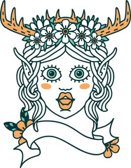 elf druid character face illustration