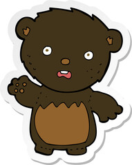 Fototapeta premium sticker of a cartoon worried black bear
