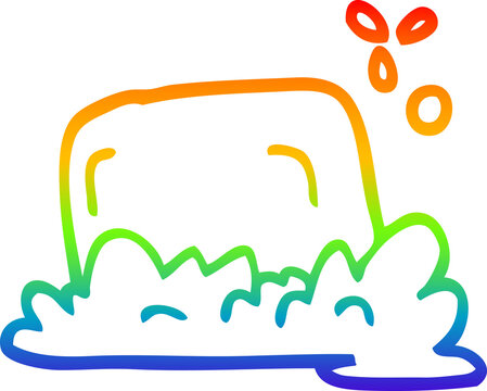 recommend clip art: rainbow gradient line drawing cartoon bar of soap