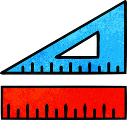 retro grunge texture cartoon maths set