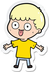 sticker of a cartoon man staring