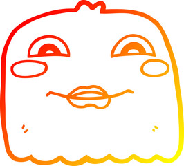 warm gradient line drawing cartoon ghost