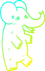 cold gradient line drawing cartoon elephant